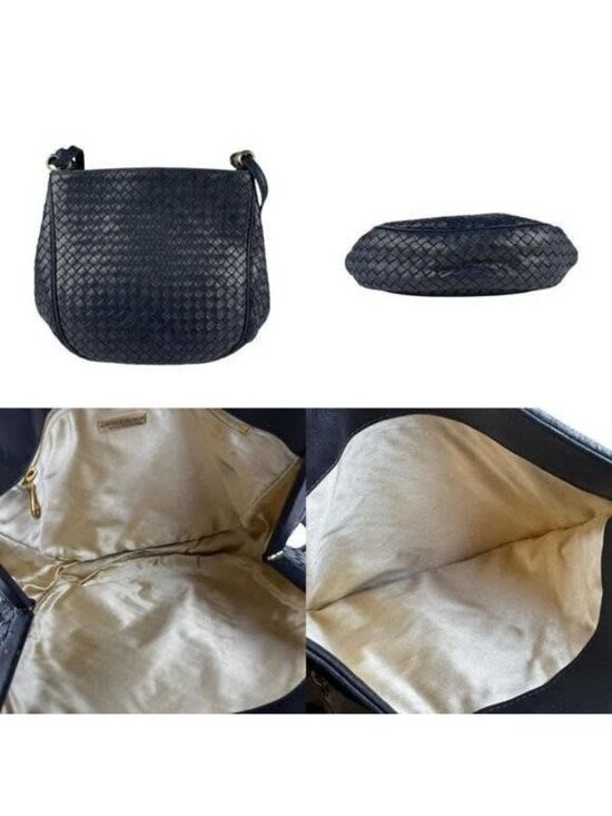 Bottega Veneta Notturno Nappa Leather Shoulder Bag | Neiman  Bottega Veneta Intrecciato Nappa Shoulder Bag Purse Navy Black Leather